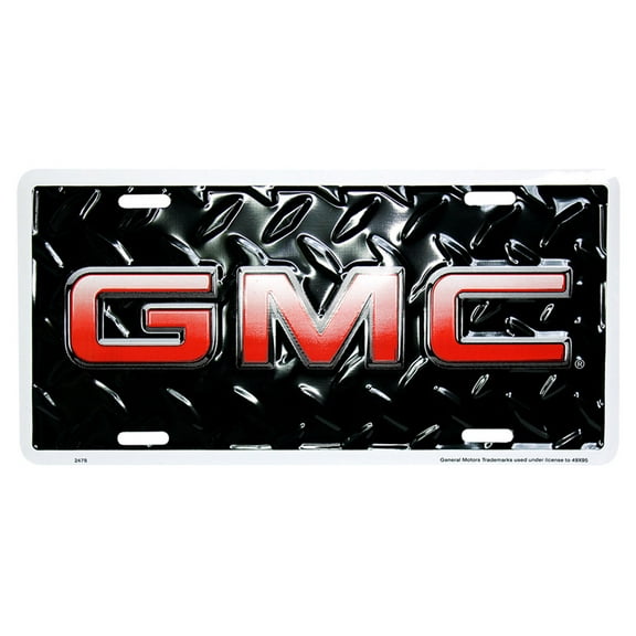 GMC 6" X 12" Diamond Plate Auto Tag