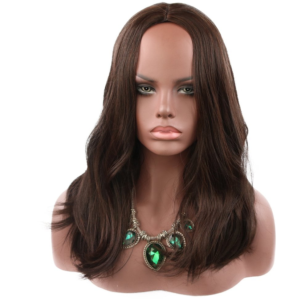 Medium Highlights Natural Slight Waves Wigs High Temperature Synthetic