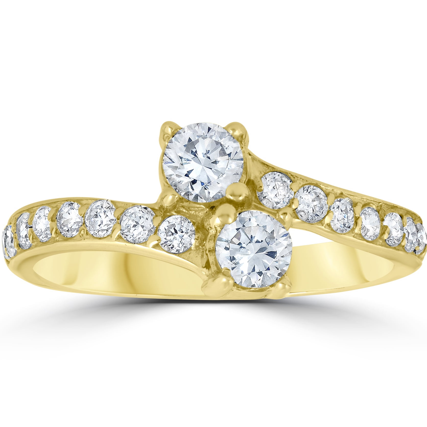 1 Carat Forever Us 2 Stone Diamond Ring 10K Yellow Gold by Pompeii3