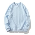 thumbnail image 6 of GuangCheng Mens Sweaters,Cable Knit,Crew Neck,Textured,Warm Casual Tops,Soft Baggy Fit Tops,Light Blue,Size S, 6 of 9