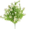 thumbnail image 5 of 2Pcs Realistic Artificial Flowers Cemetery Bouquet Plastic Memorial Flowers for Hanging Window Box Home Table Centerpieces Decor, 13X2In (Green4), 5 of 5