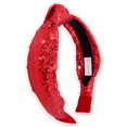 thumbnail image 1 of Diadema FROG SAC Knot para niñas, lentejuelas rojas, accesorio infantil, 1 of 9