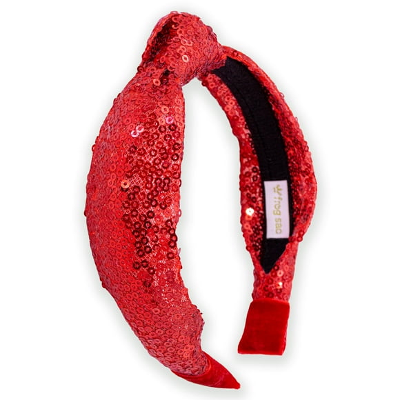 Diadema FROG SAC Knot para niñas, lentejuelas rojas, accesorio infantil