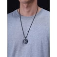 thumbnail image 3 of COAI Religious Jewelry Saint Michael Defeating Satan Obsidian Stone Pendant Necklace, 3 of 5