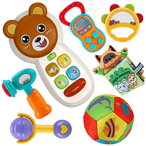 Soft Children Baby Animals Multifunctional Educational Music Rattle Kids Toy D 