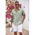 thumbnail image 2 of COOFANDY Men's Beach Shirts Short Sleeve Casual Shirt Summer Hawaiian Linen Shirts, 2 of 6