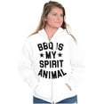 thumbnail image 4 of BBQ Spirit Animal Foodie Saying Unisex Fleece Graphic Zip Up Hoodie Brisco Brands 2X, 4 of 5