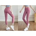 thumbnail image 2 of AONYIYI Women's Yoga Pant,High Waist Butt Lifting Gym Leggings with Pockets,Pink,XL, 2 of 6