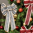 thumbnail image 5 of ZUARFY Plaid Bow Christmas Wreath Holiday DIY Crafts Door Bowknot Ornaments Decoration, 5 of 16