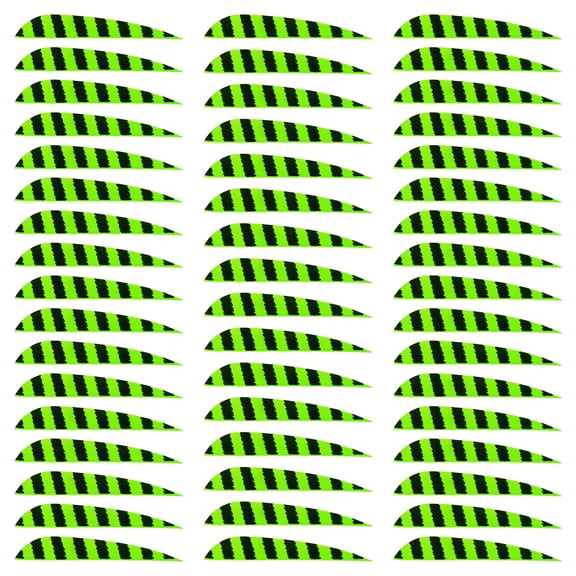 Uxcell Arrow Vanes Arrow Fletching 4" Water Drop Shape Turkey Feathers for Hunting DIY Shooting(Fluorescent Green, Pack of 50)