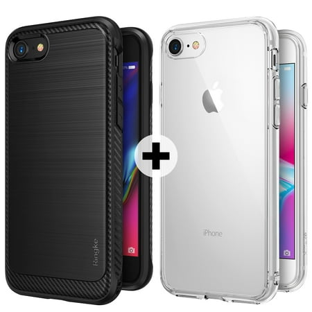 Apple iPhone 7 / iPhone 8 Phone Case, Ringke [Onyx] Resilient Strength Flexible Durability TPU Defensive + [FUSION] Crystal Transparent PC Back TPU Bumper Drop Protection Case (Best Looking Pc Cases Under 100)