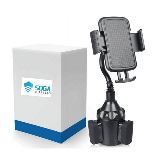 SOGA Universal Cup Holder Phone Mount Adjustable Gooseneck Cradle Car Mount for Cell Phone Blackberry KEY2 LE/KEY2/Evolve X/Evolve/Motion/Aurora/Keyone/DTEK60/DTEK50/Priv/Leap
