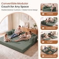 thumbnail image 3 of Exnote 78" Convertible Sofa Bed, 5-in-1 Corduroy Futon Pull Out Couch, No Assembly Boneless Sleeper Sofa for Living Room & Bedroom, Green, 3 of 8
