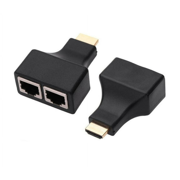 HDMI to RJ45 Network Adapter, Qaoquda 1080P HDMI Male to Dual RJ45 Female Network CAT5e CAT6 Converter Extender