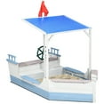 thumbnail image 5 of Outsunny 83" Wooden Kids Sandbox with Covered Protection Under Canopy, 5 of 9