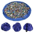 thumbnail image 2 of Children Toy Cushion Toy Storage Bag Large Clean Organizer Play Pad Durable Building Block Toy Storage Bag Outdoor Mat Rose Red diameter 150cm, 2 of 6