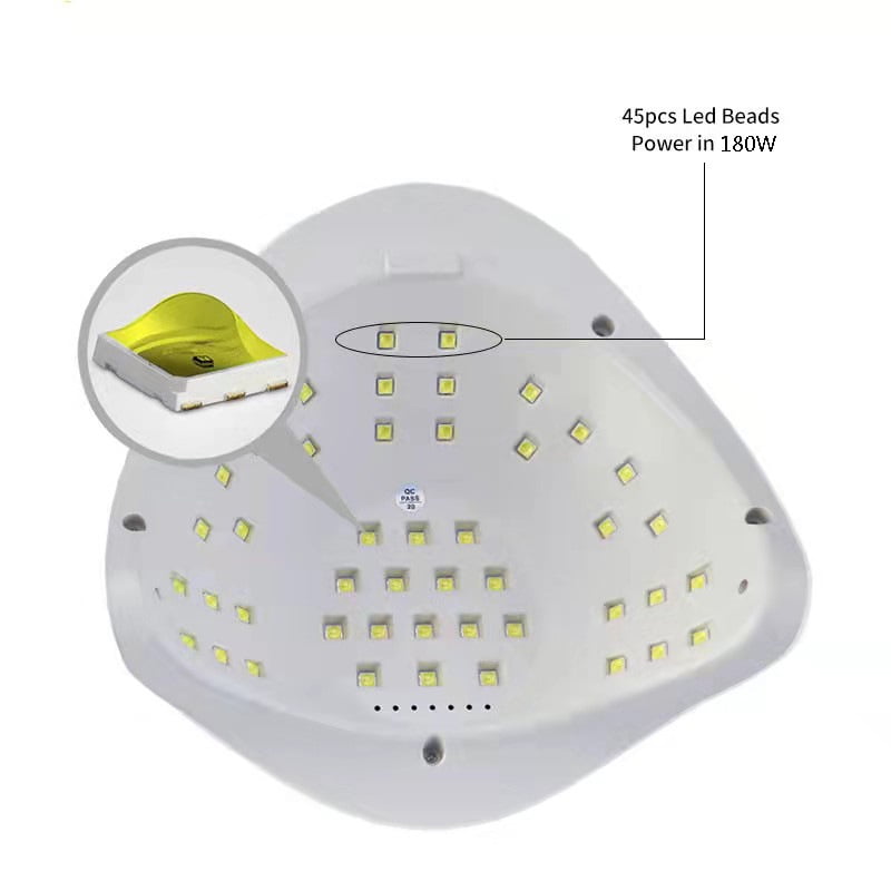 220W Professional Nail Lamp - High Power UV LED Nail Dryer for Gel Polish, Fast Curing Light with 4 Timers, Salon Quality Manicure Machine for Home and Nail Salon Use