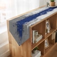thumbnail image 4 of Navy Blue Cement Gray Table Runner Linen Burlap Table Runner 90 Inches Long Modern Abstract Art Blue Dresser Scarves for Kitchen Island Coffee Dining Room Party Wedding Banquet Holiday Decor 13"x90", 4 of 8