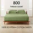 thumbnail image 2 of 28" DEEP POCKET, ABORN 800-Thread-Count, 100% Egyptian Cotton, 6 PC Queen-XL Sage, 2 of 8