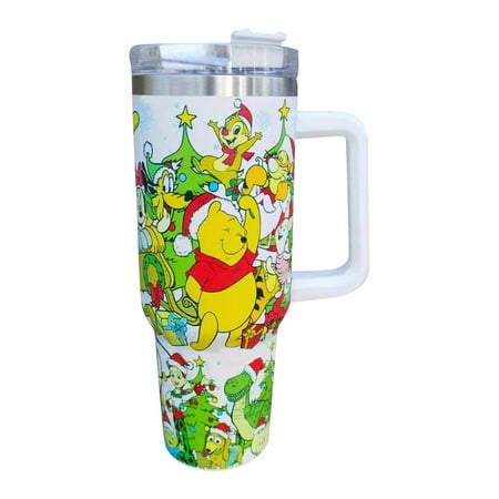 

Safeydaddy Disney Winnie The Pooh Tumbler 40 oz Tumbler With Handle and Lid Insulated Reusable Stainless Steel Water Bottle Travel Mug Iced Coffee Cup Travel Mug for Hot and Cold Beverages