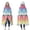 Rainbow Ethnic Pattern, variant on Wearable Blanket,Pink Boho Tribal Diamonds and Triangles Pattern Hooded Wearable Flannel Blanket for Adults & Teens,Winter Poncho Shawl Wrap Cape Cozy Anti-Pill,50"x60"
