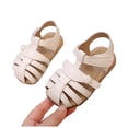 thumbnail image 5 of KPOPLK Toddler Girl Sandals Wide Toe Box Mary Jane Dress Shoes for Party School Uniform Summer Flower Girls Shoes Size 5.5,Beige, 5 of 6