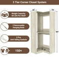 thumbnail image 4 of Homieasy 32'' W Corner Closet System with Hanging Rod, White Oak, 4 of 7