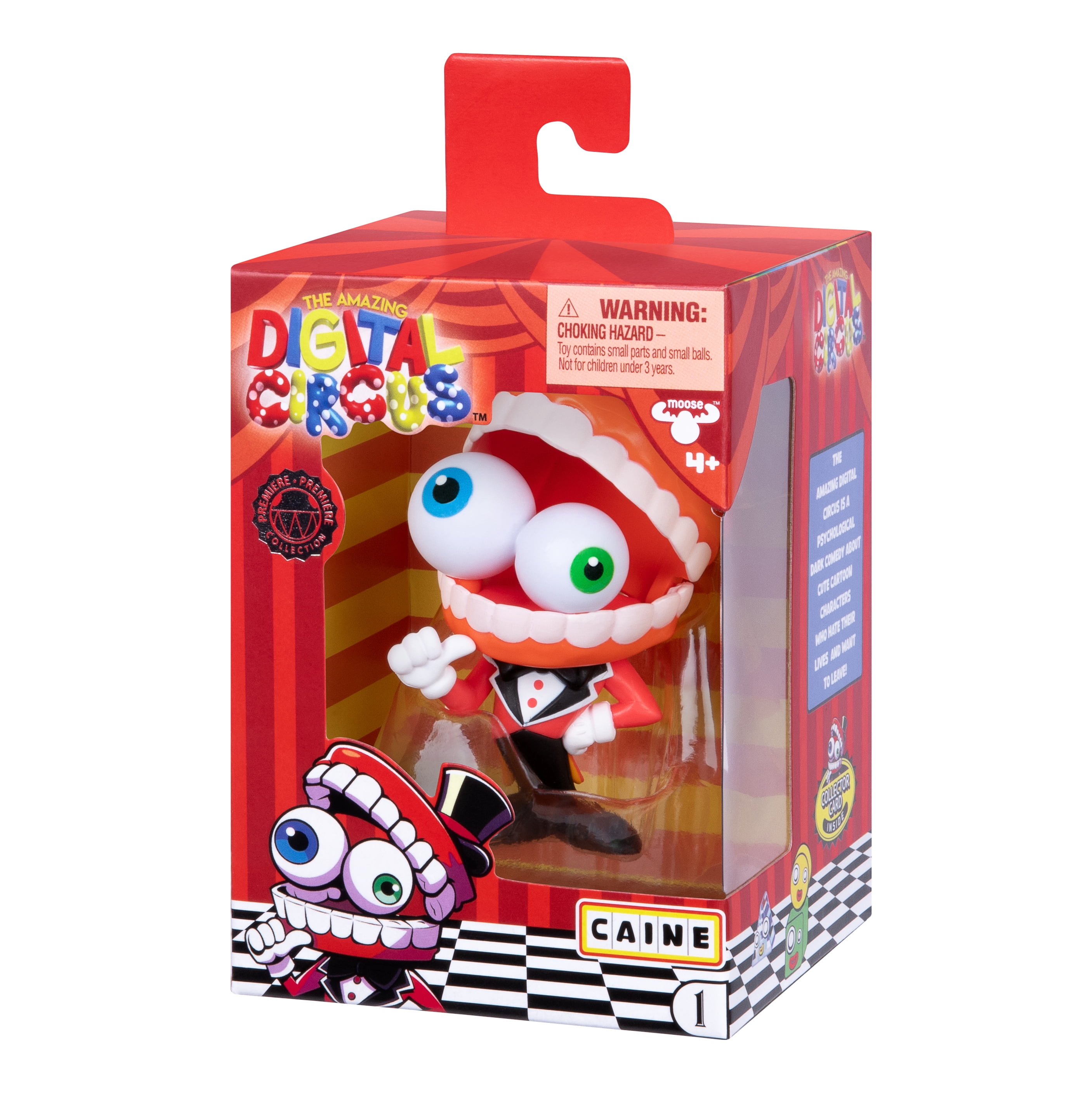 Amazing Digital Circus Caine 4" Collectible Vinyl Figure with Yapping Jaw and Collector Card, Ages 4+