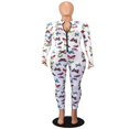 thumbnail image 4 of Women Long Sleeve Front Zipper Bodycon Jumpsuit Rompers Overall, 4 of 6