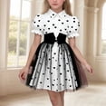 thumbnail image 2 of Loopsun 2-8 Years Girls Printed Short Sleeve Princess Dress Black, 6-7 Years, 2 of 5