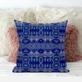 thumbnail image 2 of Sephalina Paisley Leaves Indoor/Outdoor Pillow in Navy Blue 18x18, 2 of 5