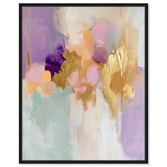 Canvas of Gold and Purple II Canvas Pastel Abstracts by Art Remedy, Black Frame, 16" x 20"