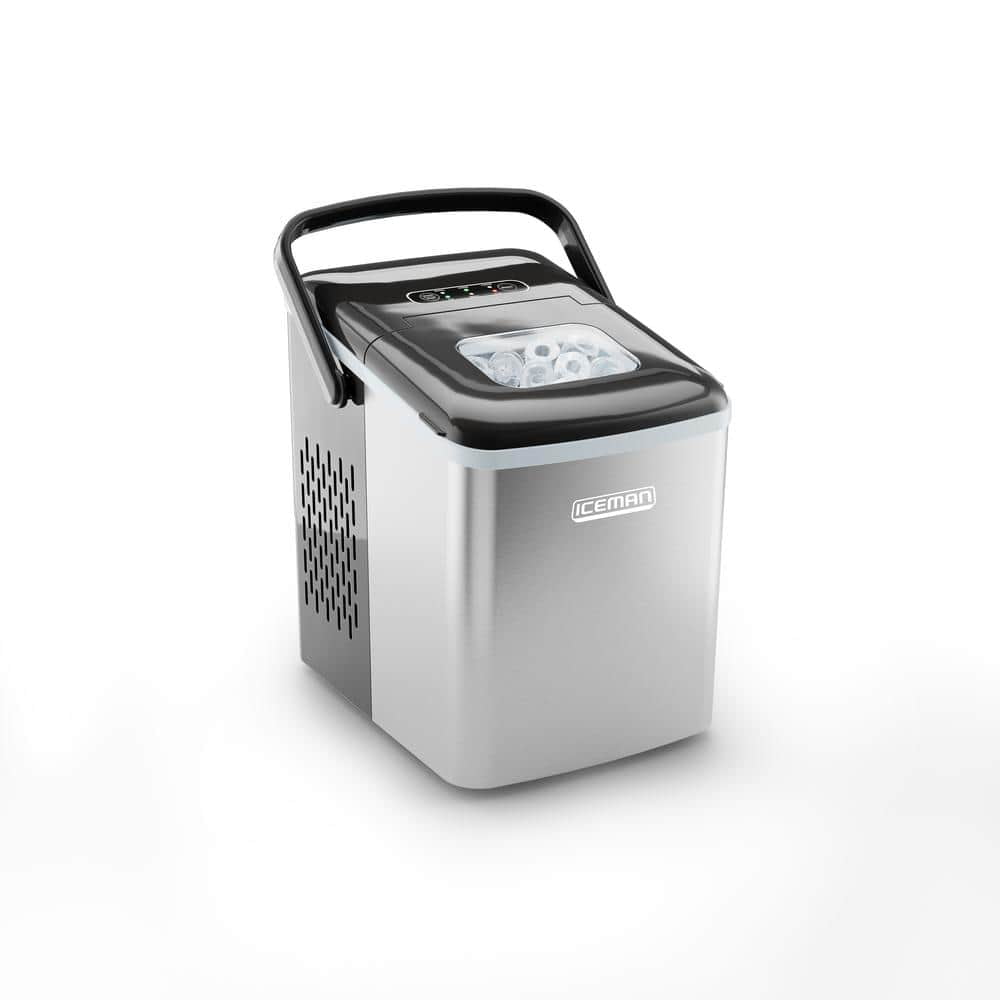 Restored Chefman Dual-Size Ice Machine, Portable Ice Maker Machine, Creates 2 Cube Sizes in 6 Mins (Refurbished)