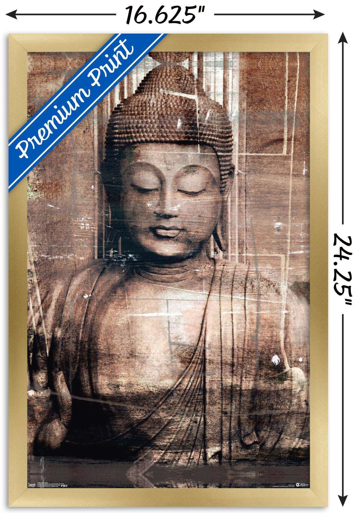 Thai Buddha Wall Poster, 14.725" x 22.375", Framed