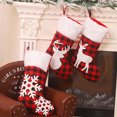 thumbnail image 3 of Naiovety Calcetines de Navidad con bordado de Jacquard, envoltorio de regalo pequeño, calcetines de copo de nieve de alce, rejilla roja, Kits de decoración para fiestas Alce, 3 of 6