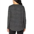 thumbnail image 3 of Well Worn Womens V Neck Soft Brushed Top,Black/White,Large, 3 of 3