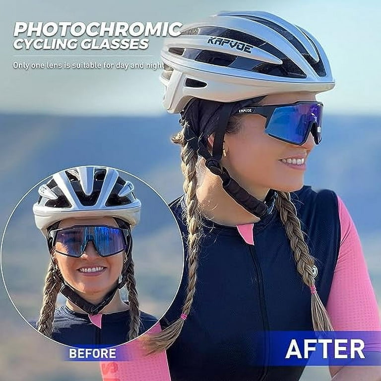 KAPVOE Photochromic Cycling Sunglasses MTB Clear Mountain Bike