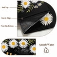 thumbnail image 5 of Honey Bee Area Rugs 5x7 ft Retro White Daisy Wreath Leaf Black Background Washable Rug Non Slip Indoor Carpet Absorbent Floor Mat for Living Room Bedroom Dining Room, 5 of 9