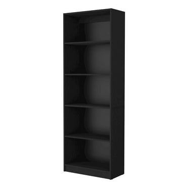 HomeRoots 71" Black Five Tier Bookcase