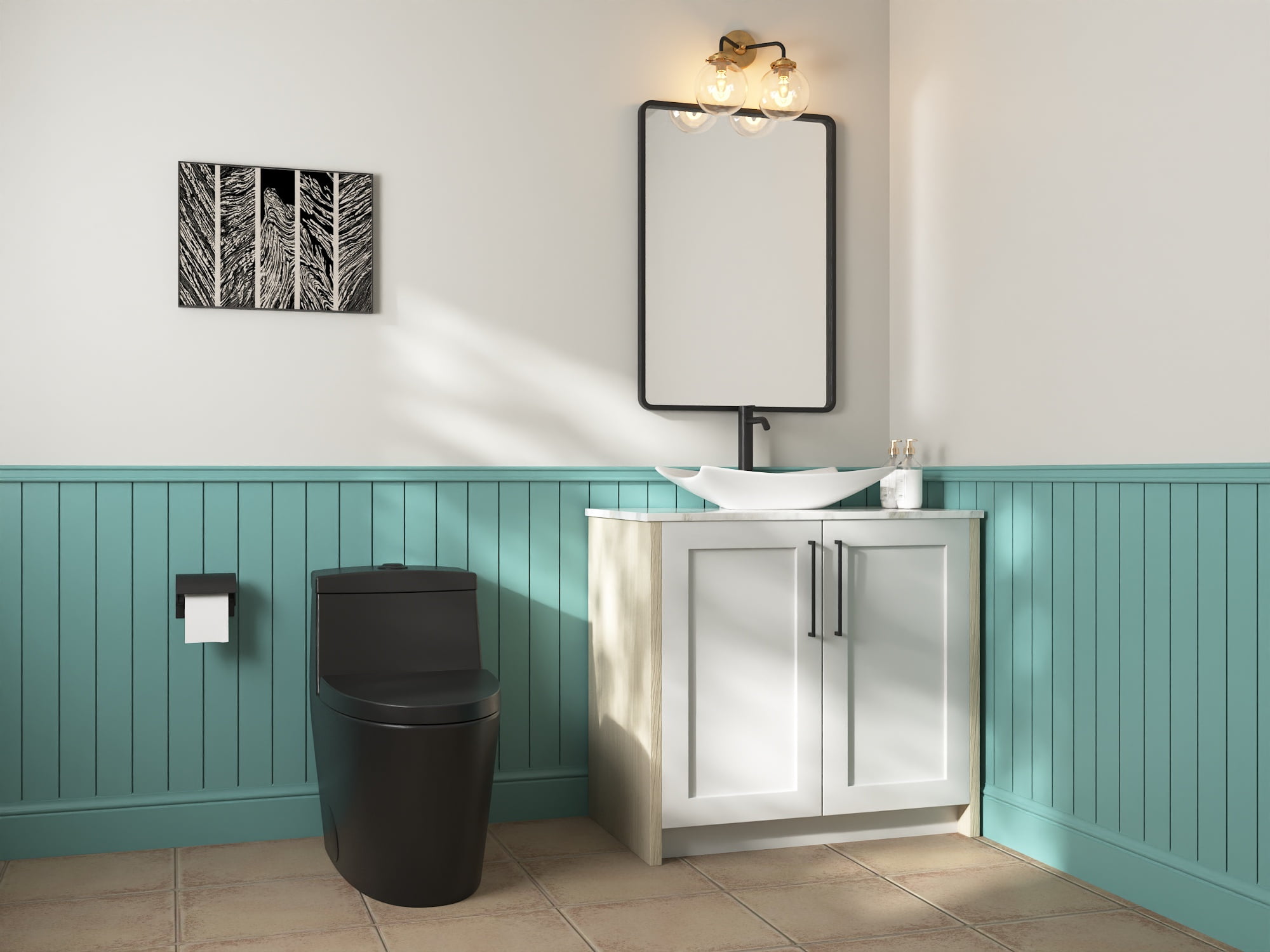 Prism 1-Piece 1.1/1.6 GPF Dual Flush Elongated Toilet in Black, Seat Included