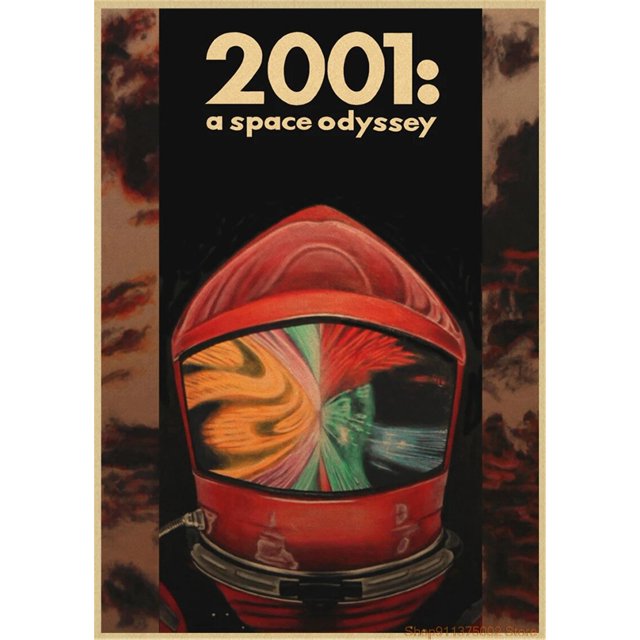 Carteles e impresiones de Papel Kraft para sala de estar, película Odyssey espacial, cuadros de pared, decoración del hogar, 2001 A