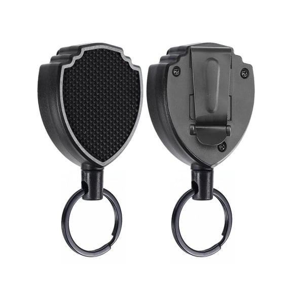 2-Pack Retractable Keychain, Heavy Duty Retractable Badge Holder Reel, Tactical ID Badge Reel with 39.3” Retractable Fiber Cord