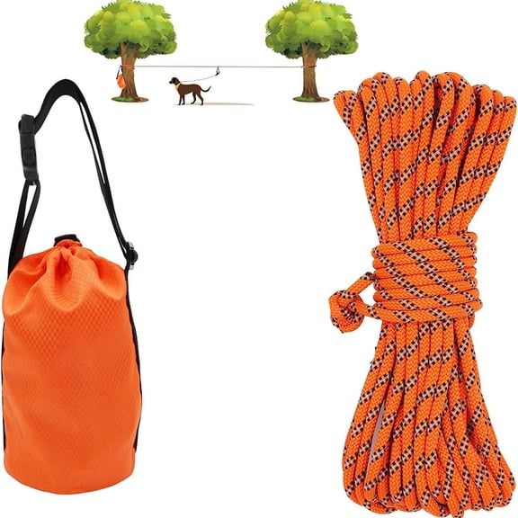 GASTROPOD Dog Tie Out Cable for Camping,50Ft Portable Overhead Trolley System for Dogs Up to 200Lbs,Dog Lead for Yard,Camping,Parks,Outdoor Events,5 Min Set-Up