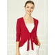thumbnail image 2 of Cardigan Dobladillo Rizado Allegra K RebeDe Punto rojo M, 2 of 6