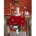 thumbnail image 4 of Table Runner Dresser Scarves Christmas Snowman Xmas Tree Cotton Linen Burlap Table Cover Winter Snowflake on Red Table Runners for Family Kitchen Dining Holiday Party Banquet Decor, 4 of 5