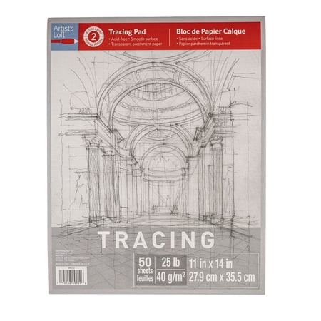 11" x 14" Tracing Pad by Artist's Loft - Transparent - Acid-Free Parchment Paper â€“ Smooth Surface with Fold-Over Cover - 15 Pack