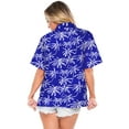 thumbnail image 2 of HAPPY BAY Button Down Shirt for Women Casual Summer Beach Party Blouse Shirt Collared Blouses Short Sleeve Tropical Tee Hawaiian Shirts Tops for Women S Allover Palm, Royal Blue, 2 of 4