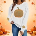 thumbnail image 2 of Enjoytime Women's Sweatshirt Halloween Pumpkin Print Long Sleeve Pullover Top Fall Fashion Lightweight Casual Sweatshirts, 2 of 6
