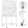 thumbnail image 2 of Renwick 53.5"H Large Rolling Metal Pet Cage with Detachable Stand，White, 2 of 7