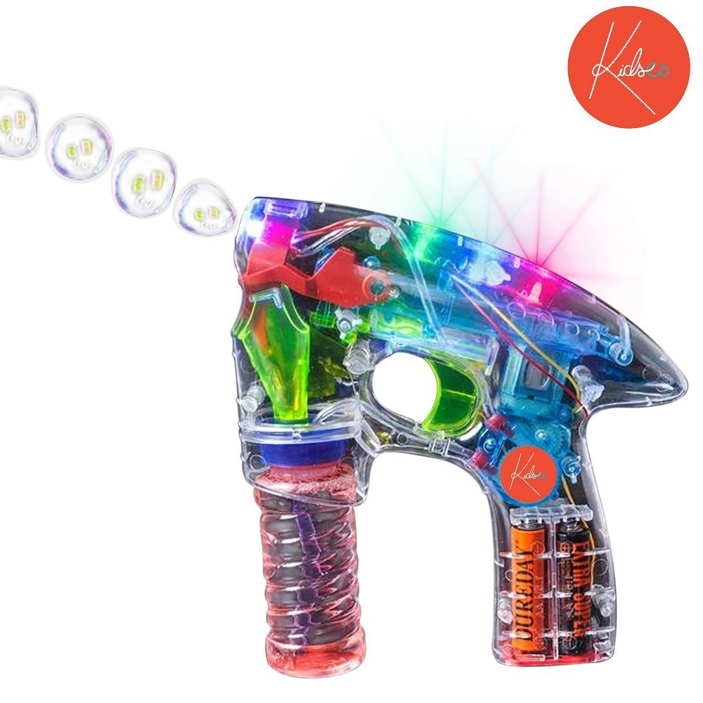 Light Up LED Transparent Bubble Gun Blaster Toy Light Up LED